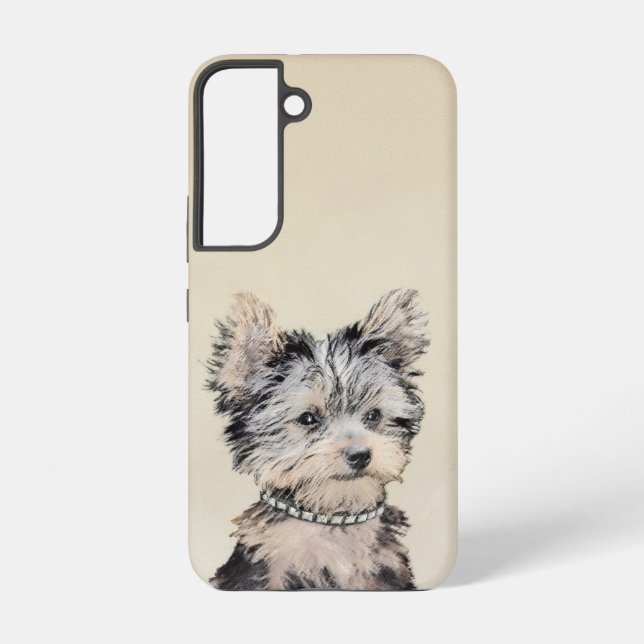 Yorkshire Terrier Puppy Painting Original Dog Art Samsung Galaxy Case (Back)