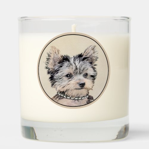 Yorkshire Terrier Puppy Painting Original Dog Art Scented Candle