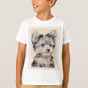 Yorkshire Terrier Puppy Painting Original Dog Art T-Shirt