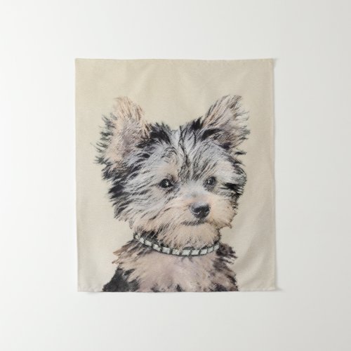 Yorkshire Terrier Puppy Painting Original Dog Art Tapestry