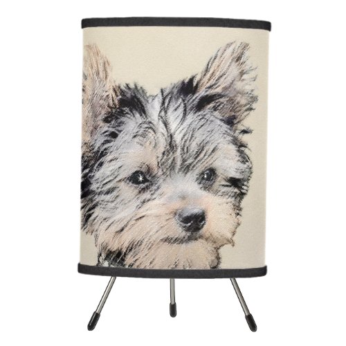 Yorkshire Terrier Puppy Painting Original Dog Art Tripod Lamp