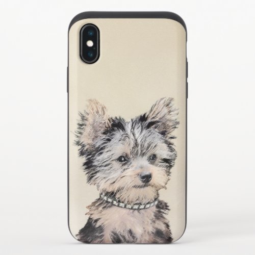 Yorkshire Terrier Puppy Painting Original Dog Art iPhone X Slider Case