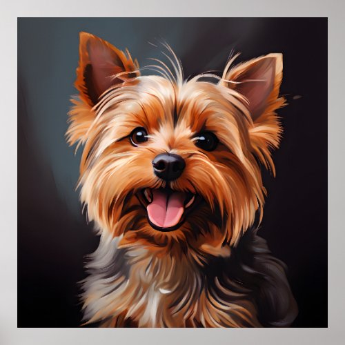 Yorkshire Terrier Realism Art Portrait Poster