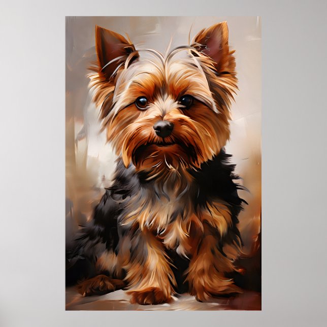 Yorkshire Terrier Realism Art Portrait Poster (Front)