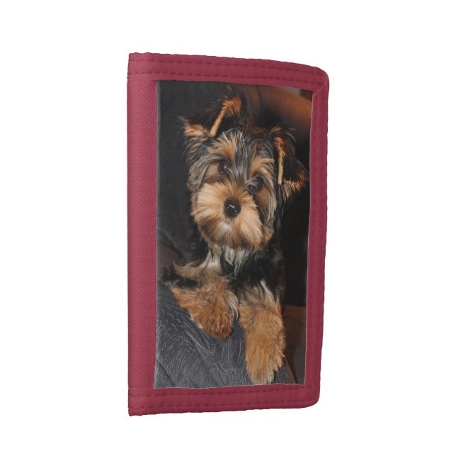 Yorkshire Terrier Red TriFold Nylon Wallet (Side)