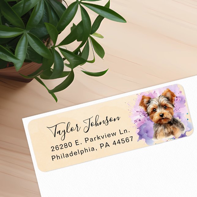 Yorkshire Terrier Return Address Label (Creator Uploaded)