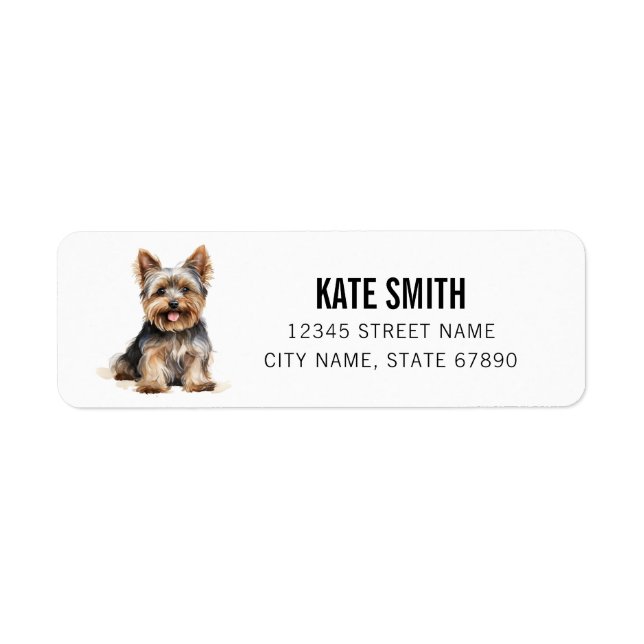 Yorkshire Terrier Return Address Labels (Front)