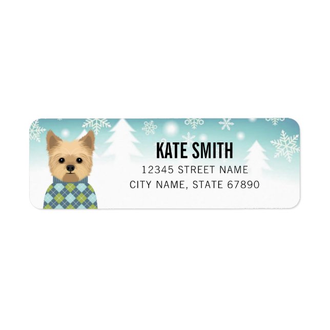 Yorkshire Terrier Return Address Labels (Front)