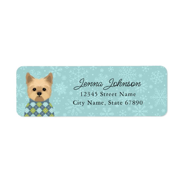 Yorkshire Terrier Return Address Labels (Front)