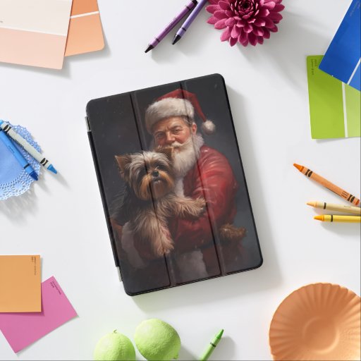 Yorkshire Terrier Santa Claus Festive Christmas iPad Air Cover