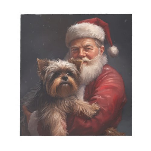 Yorkshire Terrier Santa Claus Festive Christmas Notepad