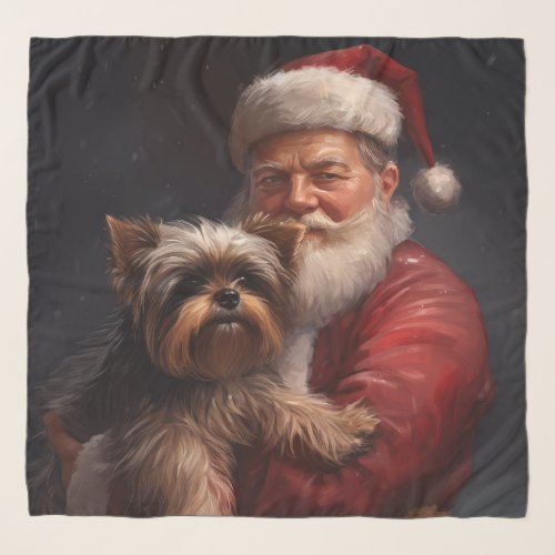 Yorkshire Terrier Santa Claus Festive Christmas Scarf