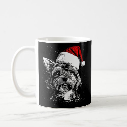 Yorkshire Terrier Santa Claus Hat Merry Christmas  Coffee Mug