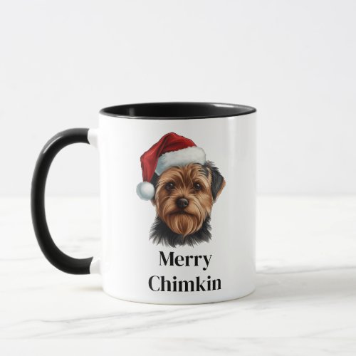 Yorkshire Terrier Santa Hat Christmas Dog Mug