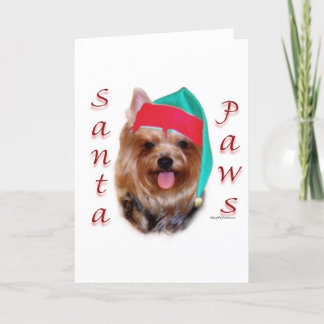 Yorkshire Terrier Santa Paws Holiday Card
