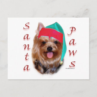 Yorkshire Terrier Santa Paws Holiday Postcard