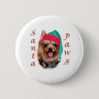 Yorkshire Terrier Santa Paws Pinback Button
