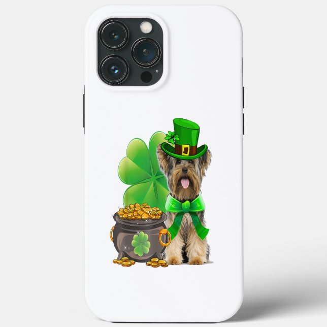 Yorkshire Terrier Shamrock St Patricks Day Dog Case-Mate iPhone Case (Back)