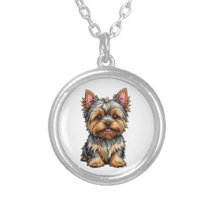 Yorkshire Terrier Silver Plated Necklace