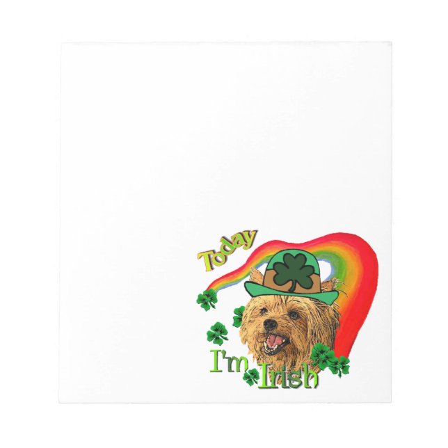 Yorkshire Terrier St Patricks Notepad (Front)