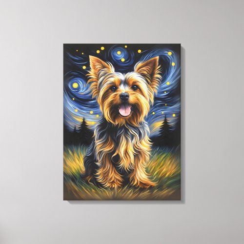 Yorkshire Terrier _ Starry Night Sky Canvas Print