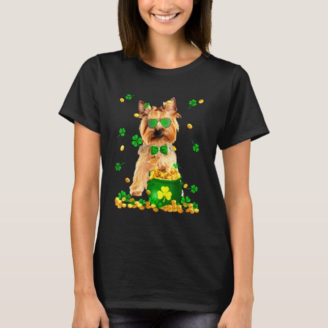 Yorkshire Terrier Stpatricks Day Dog Dad Dog Mom T-Shirt (Front)