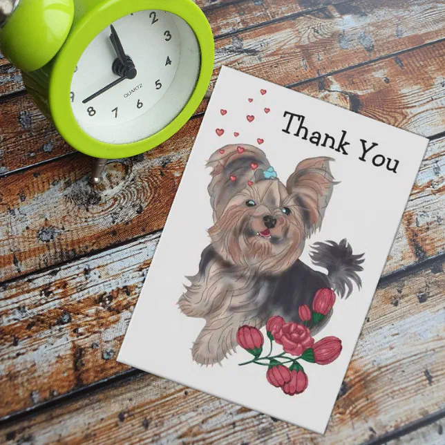 Yorkshire Terrier Thank You Card | Zazzle