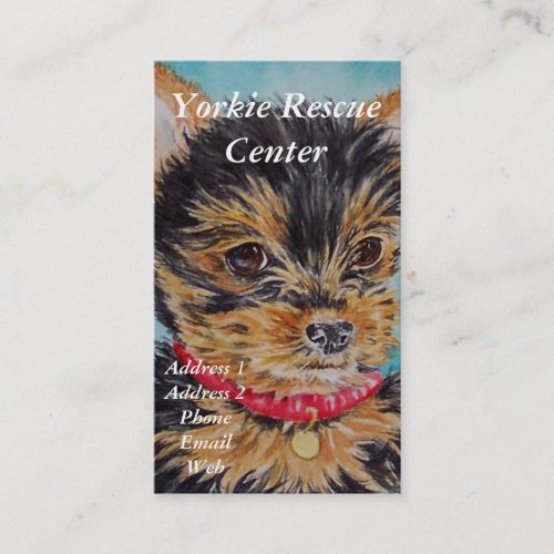 Yorkshire Terrier Themed Business Card Template
