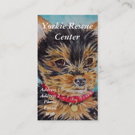 Customizable Yorkshire Terrier Themed Business Card Template