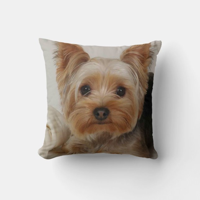 Yorkshire Terrier Throw Pillow (Front)