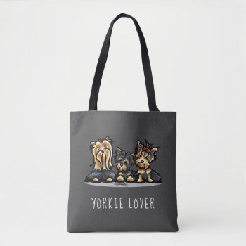 Yorkshire Terrier Trio Yorkie Lover Tote Bag by offleashart at Zazzle