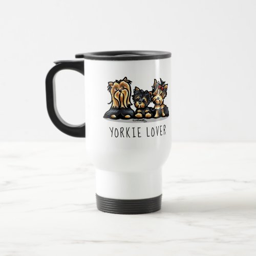 Yorkshire Terrier Trio Yorkie Lover Travel Mug