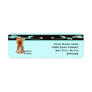 Yorkshire Terrier, Turquoise & Black Design Label