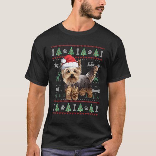 Yorkshire Terrier Ugly Christmas Sweater Santa Dog