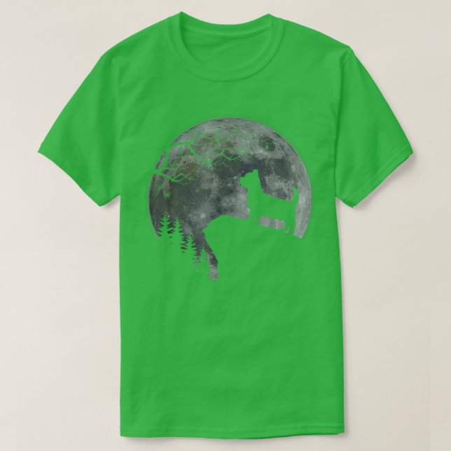 Yorkshire Terrier Under Moon Halloween Dog Lovers  T-Shirt (Design Front)