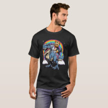 Yorkshire Terrier Unicorn Riding on T rex Dino