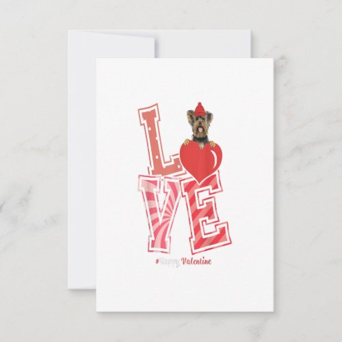 Yorkshire Terrier Valentines Day Gift RSVP Card