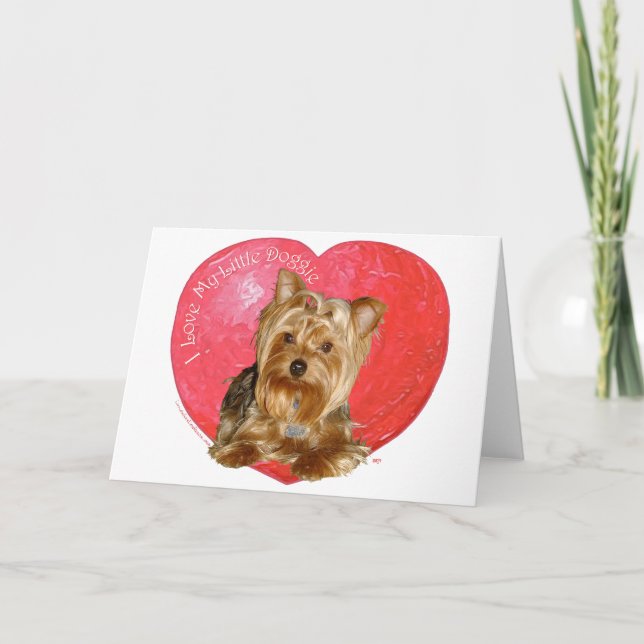 Yorkshire Terrier Valentine's Day Holiday Card (Front)
