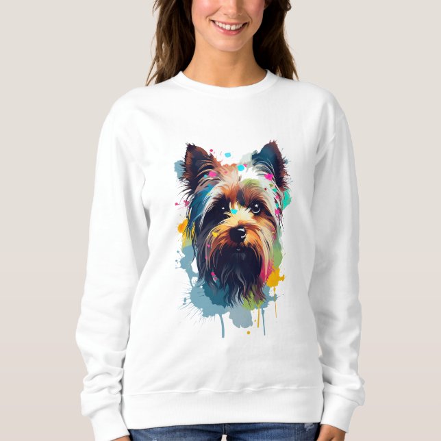 Yorkshire Terrier Vibrant and Colorful Sweatshirt (Front)
