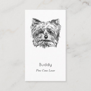 Yorkshire Terrier Vintage Business Card - Black