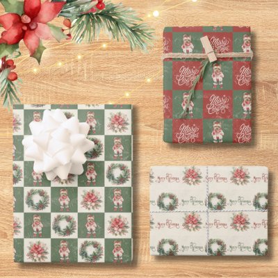 Yorkshire Terrier Vintage Christmas Wrapping Paper Sheets