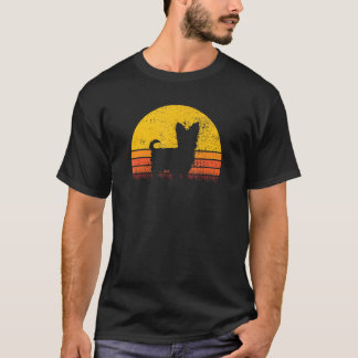 Yorkshire Terrier Vintage Silhouette Retro Sunset T-Shirt