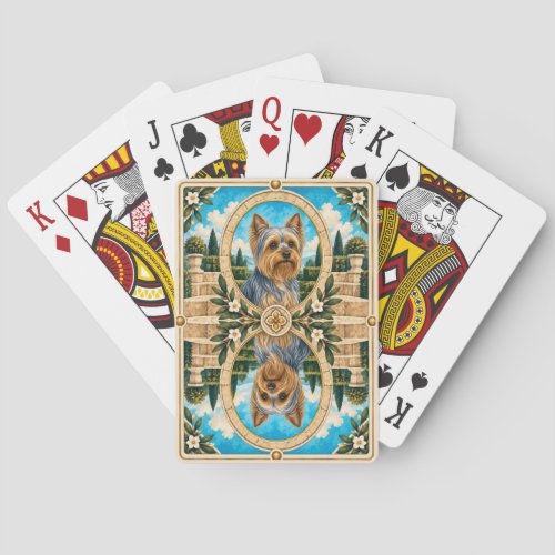 Yorkshire Terrier, Vintage Watercolor Dog Art Poker Cards