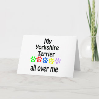 Yorkshire Terrier Walks Design Holiday Card