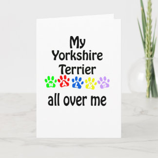 Yorkshire Terrier Walks Design Holiday Card