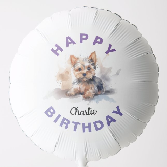 Yorkshire Terrier Watercolor Balloon (Front)