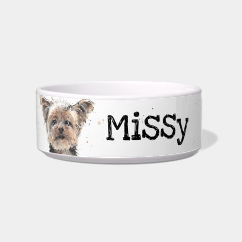 Yorkshire Terrier watercolor Cute Pet Yorkie dog Bowl