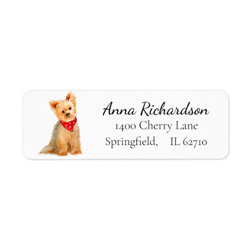 Yorkshire terrier watercolor Dog Lovers Label