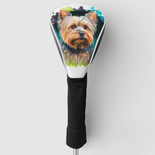 Yorkshire Terrier Watercolor Driver Golf Head Cover