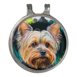 Yorkshire Terrier Watercolor  Golf Hat Clip